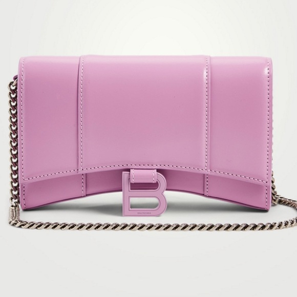 Balenciaga Handbags - Balenciaga Hourglass Leather Chain Wallet